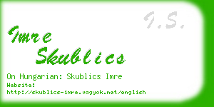 imre skublics business card